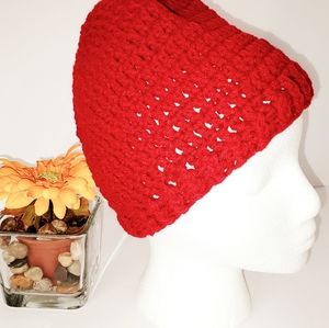 Crochet red beanie ❣